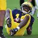 Michigan quarterback Denard Robinson grimaces in pain after getting hurt early in the third quarter of the Wolverine's 38-28 loss to Iowa, Saturday, October 16th at Michigan Stadium.
Lon Horwedel | AnnArbor.com